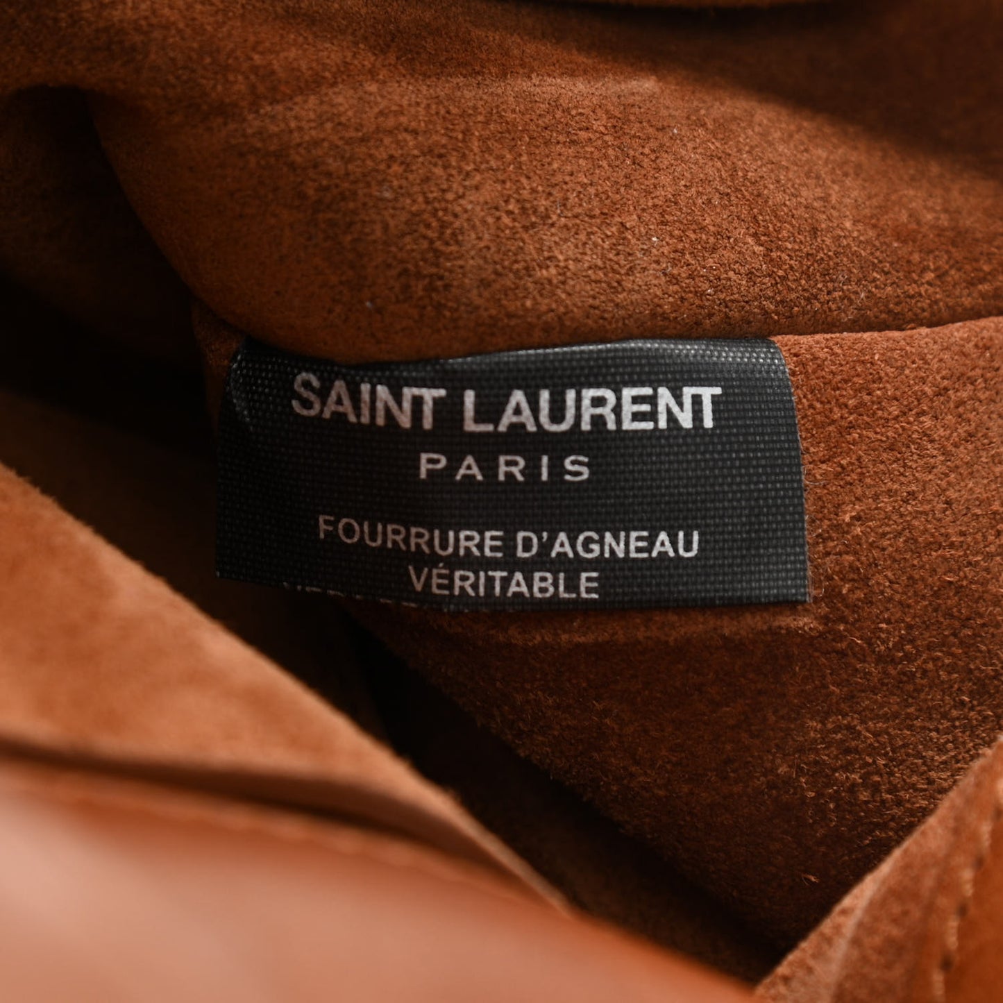 Shearling Small Monogram Kate Satchel Beige