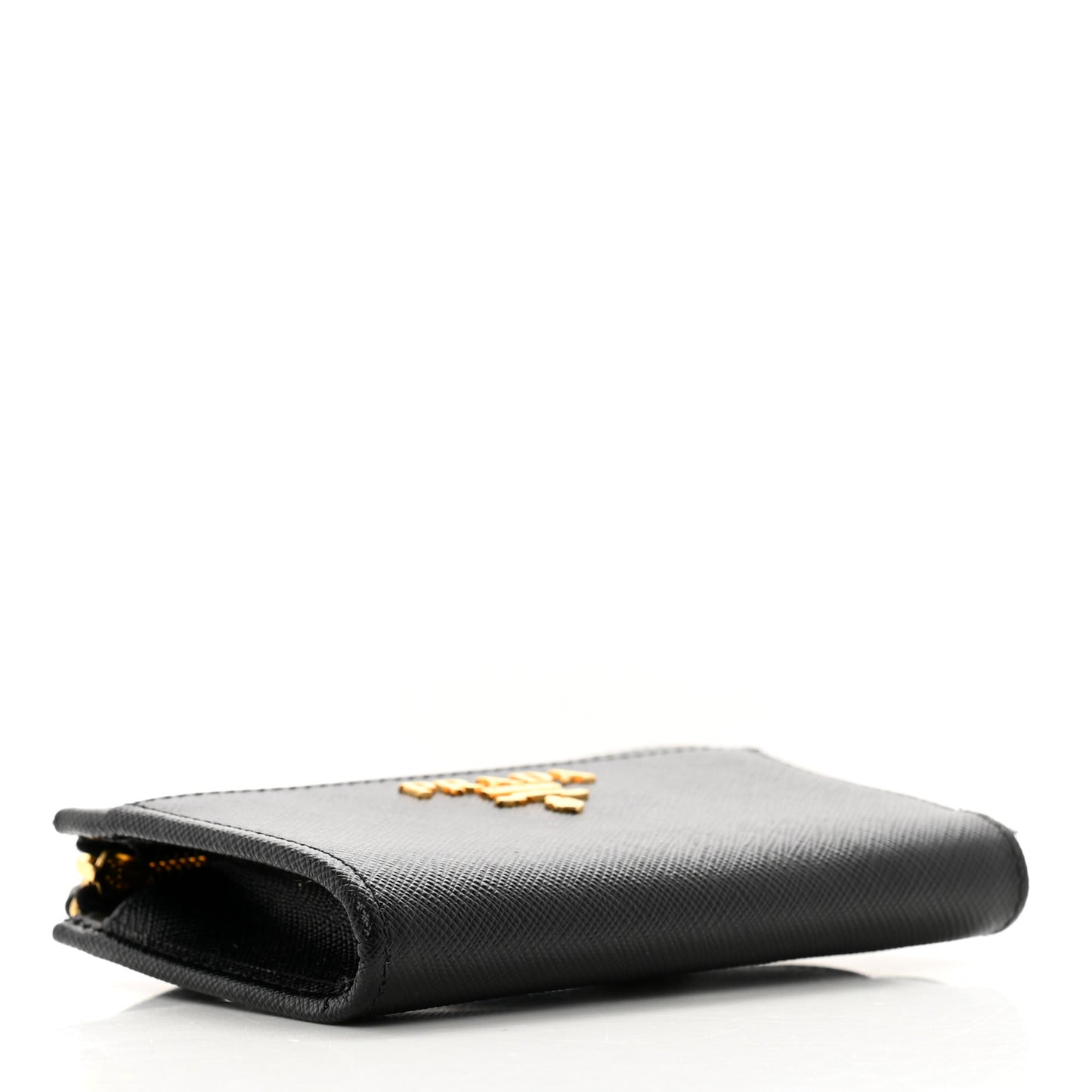 Saffiano Metal Zip Around Keychain Black