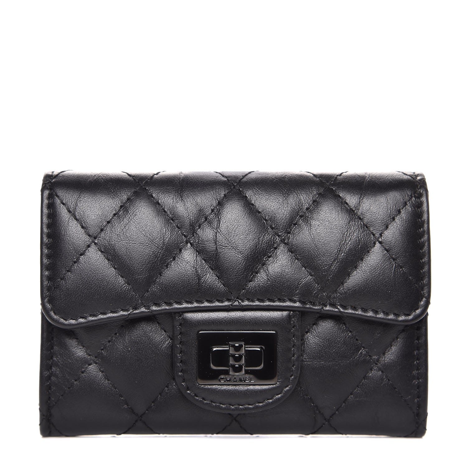 Chanel Aged Calfskin Quilted Reissue Flap Card Holder So Black 1 of 9