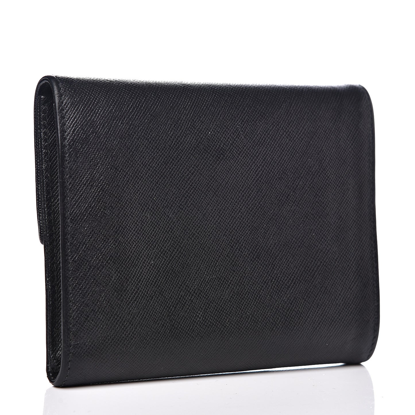 Saffiano Tri-Fold Compact Wallet Black