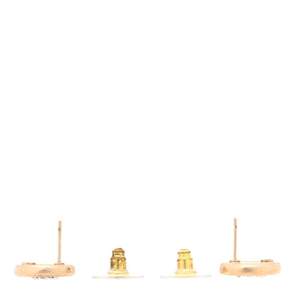Chanel Crystal CC No 5 Round Earrings Gold 3 of 5