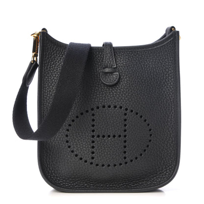 Hermes Taurillon Clemence Evelyne TPM Black 1 of 8