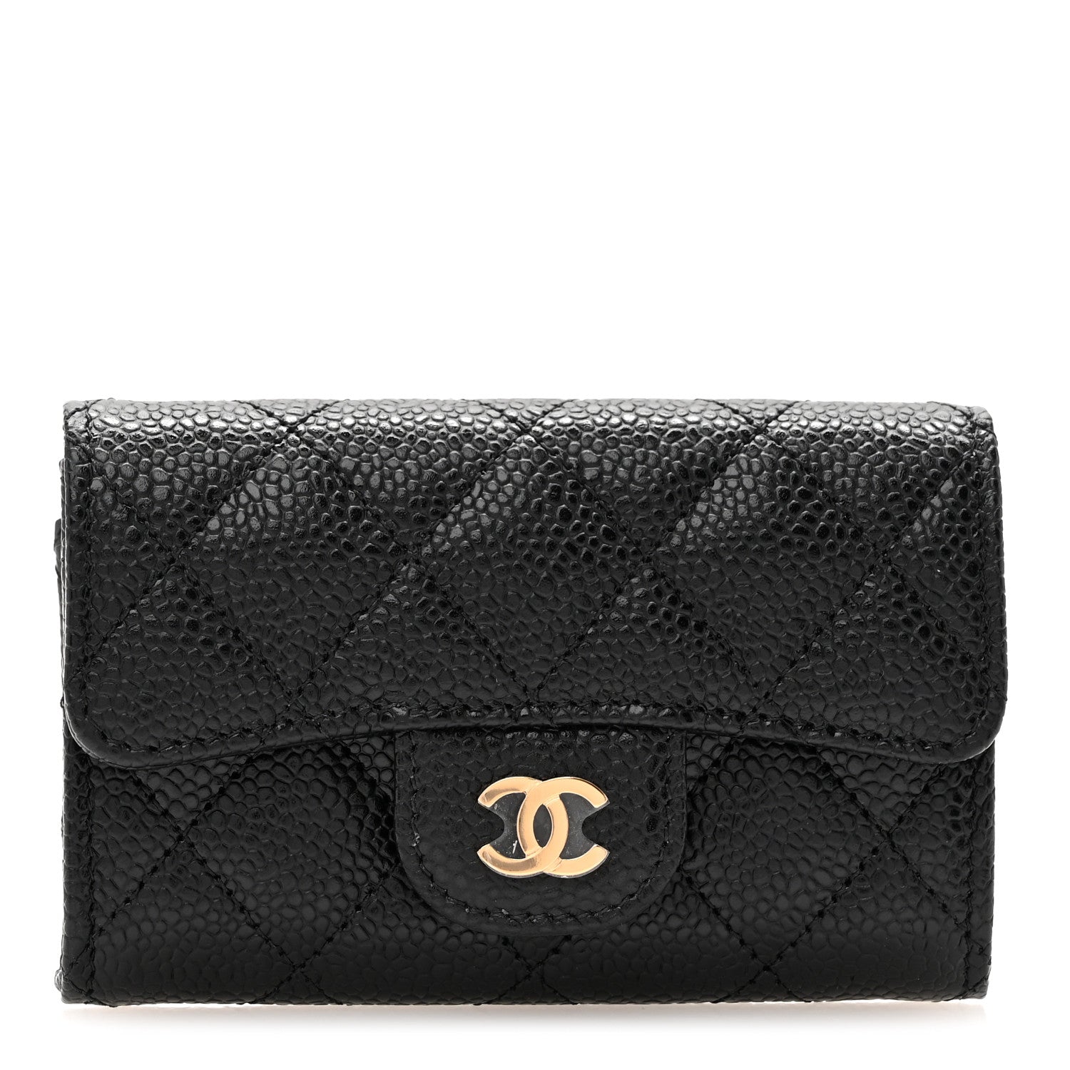 Chanel Caviar Quilted Flap Card Holder Wallet Black 1 of 10