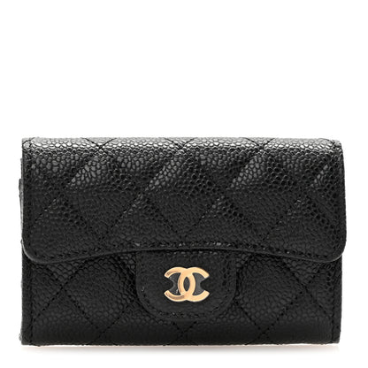 Chanel Caviar Quilted Flap Card Holder Wallet Black 1 of 10