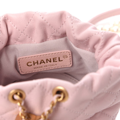 Chanel Calfskin Quilted Pearl Mini About Pearls Drawstring Bucket Light Pink 8 of 11