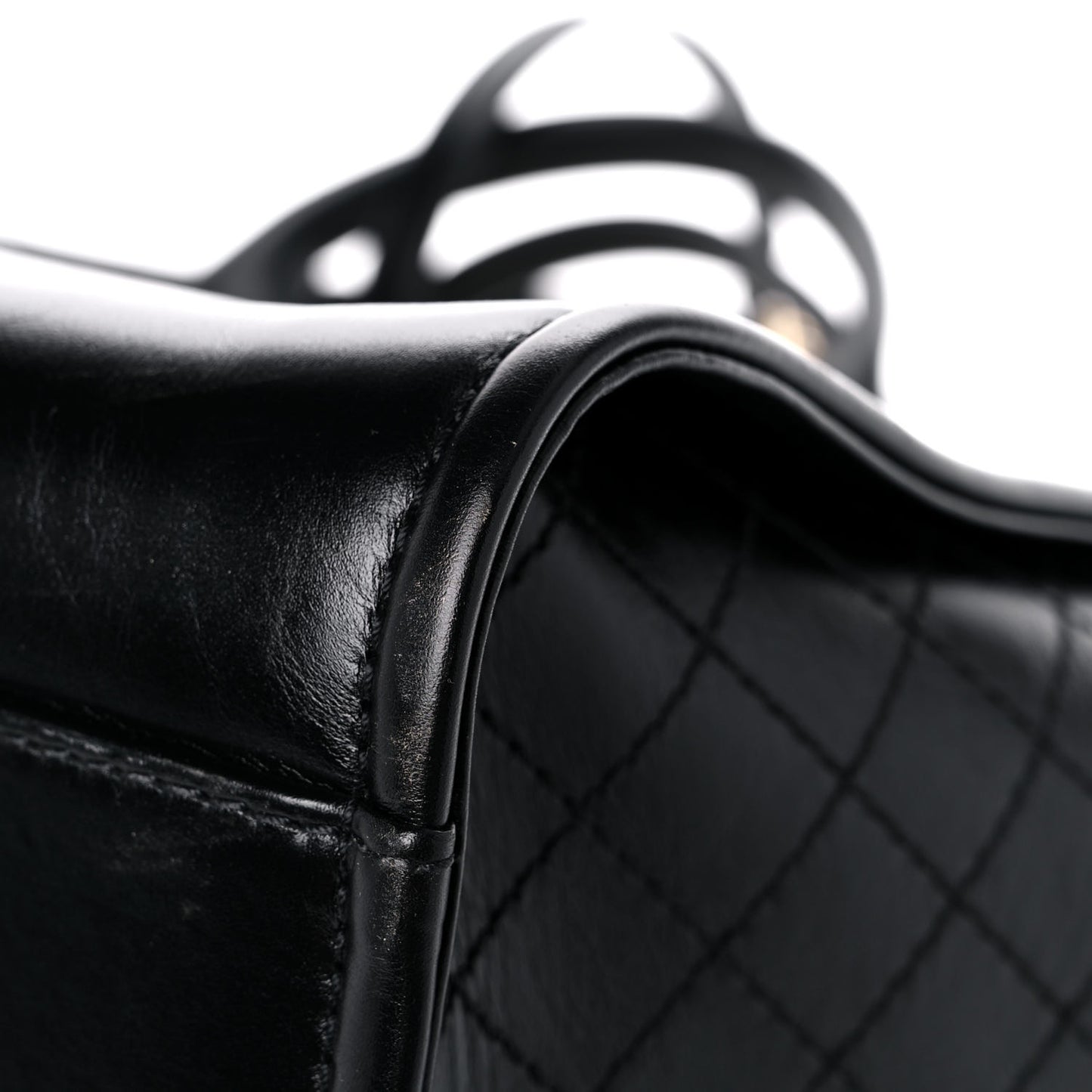 Aged Calfskin Medium Charms Deauville Tote Black