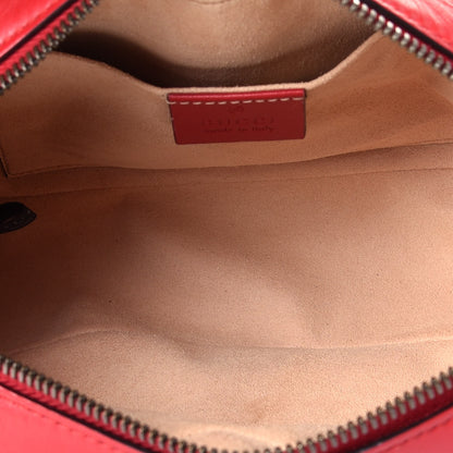 Gucci Calfskin Matelasse Small GG Marmont Chain Shoulder Bag Hibiscus Red 5 of 9