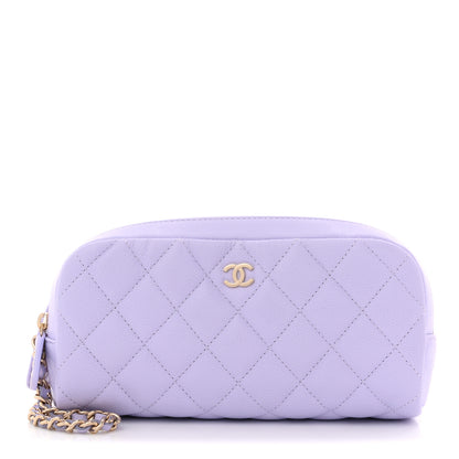 Chanel Caviar Quilted Toiletry Case With Chain Light Purple 1 of 8