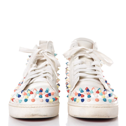 Christian Louboutin Calfskin Louis Spikes Flat Sneakers 40 White Multi 2 of 26