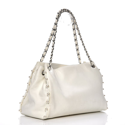 Chanel Lambskin Pearl Obsession Tote White 3 of 11