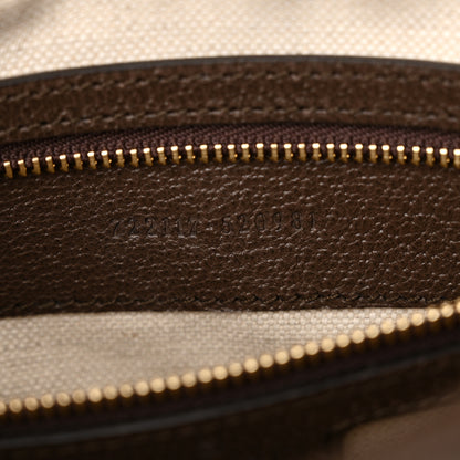 Gucci GG Supreme Monogram Textured Dollar Calfskin Web Studded Mini Ophidia Flap Shoulder Bag  Beige Ebony New Acero 6 of 9