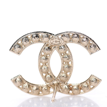 Chanel Crystal CC Earrings Light Gold 3 of 5
