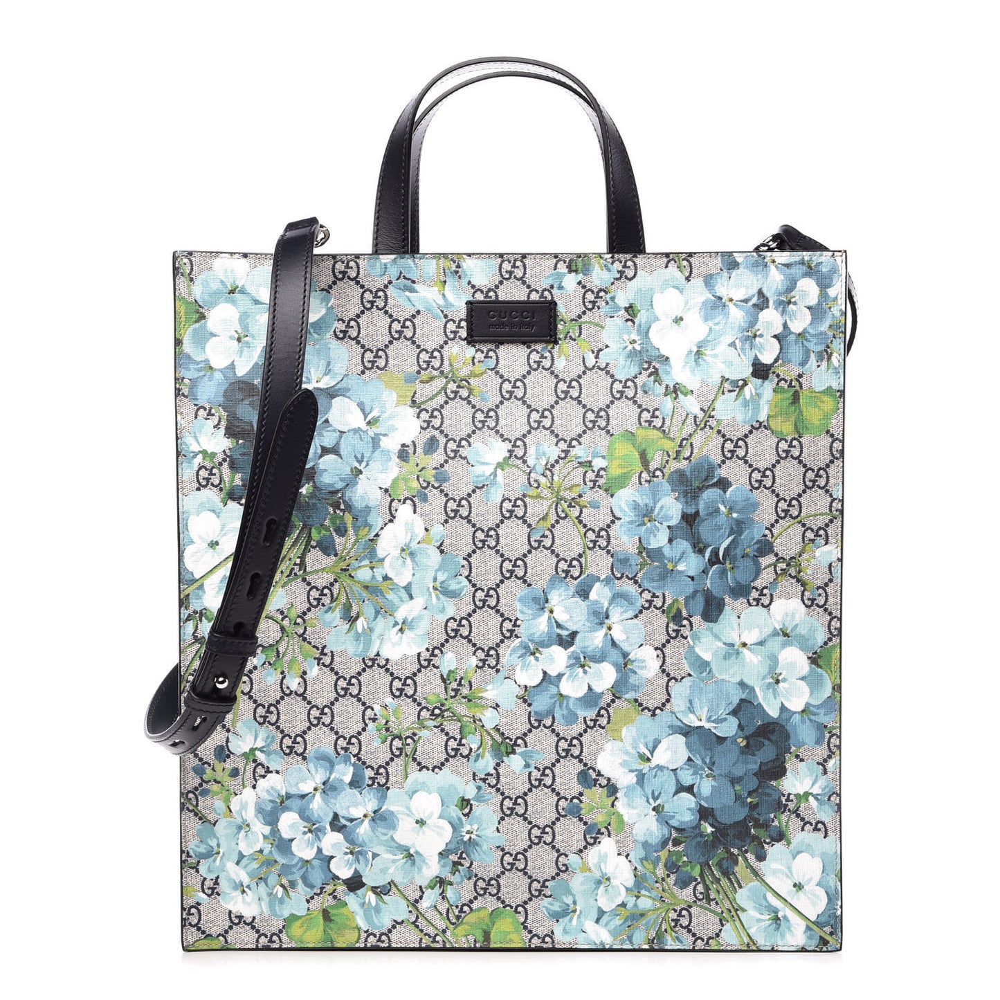 Soft GG Supreme Monogram Blooms Vertical Tote Blue