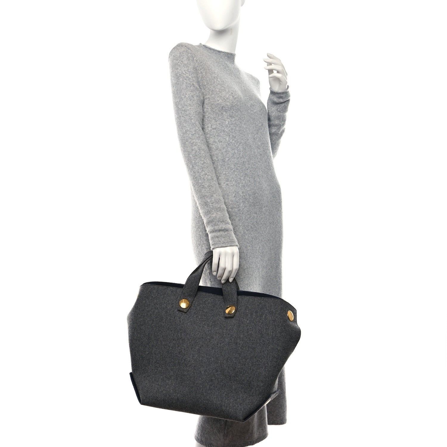 Celine Wool Felt Orb Bag Grey 2 of 8