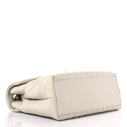 Saint Laurent Calfskin Y Quilted Monogram Medium Loulou Chain Satchel Ivory 4 of 15