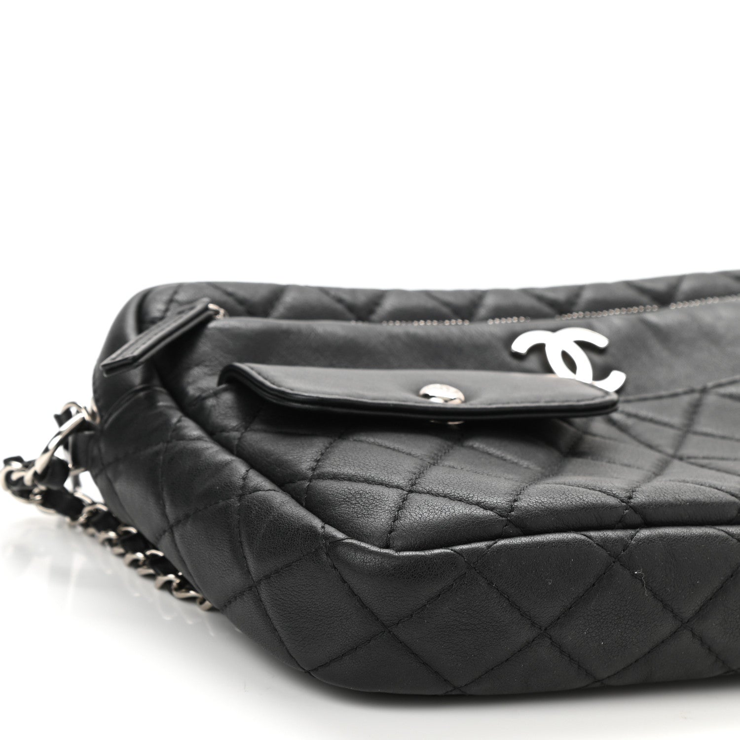 Chanel Calfskin Quilted Ultra Pocket Camera Case Black 9 of 10