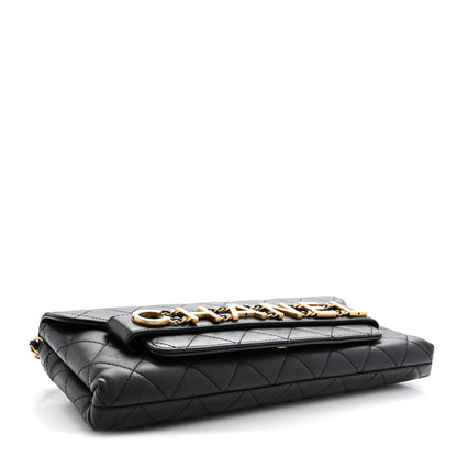 Chanel Calfskin Quilted Enchained Clutch Black 4 of 10