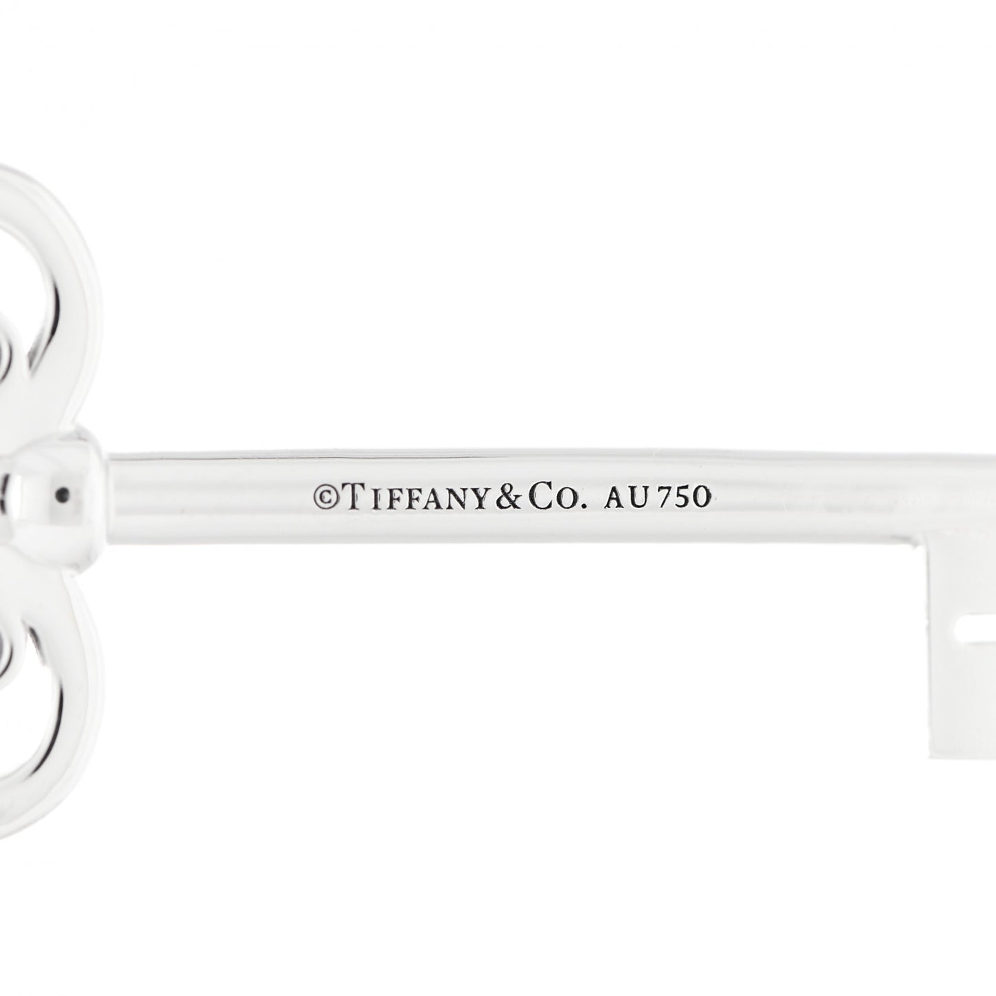 18K White Gold Diamond Fleur De Lis Key Pendant