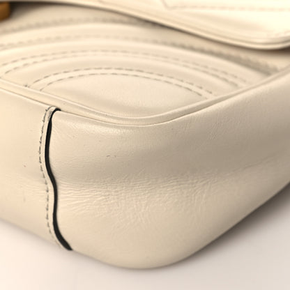 Gucci Calfskin Matelasse Mini GG Marmont Shoulder Bag White 9 of 11