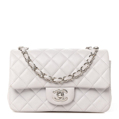 Chanel Lambskin Quilted Mini Rectangular Flap Grey 1 of 13