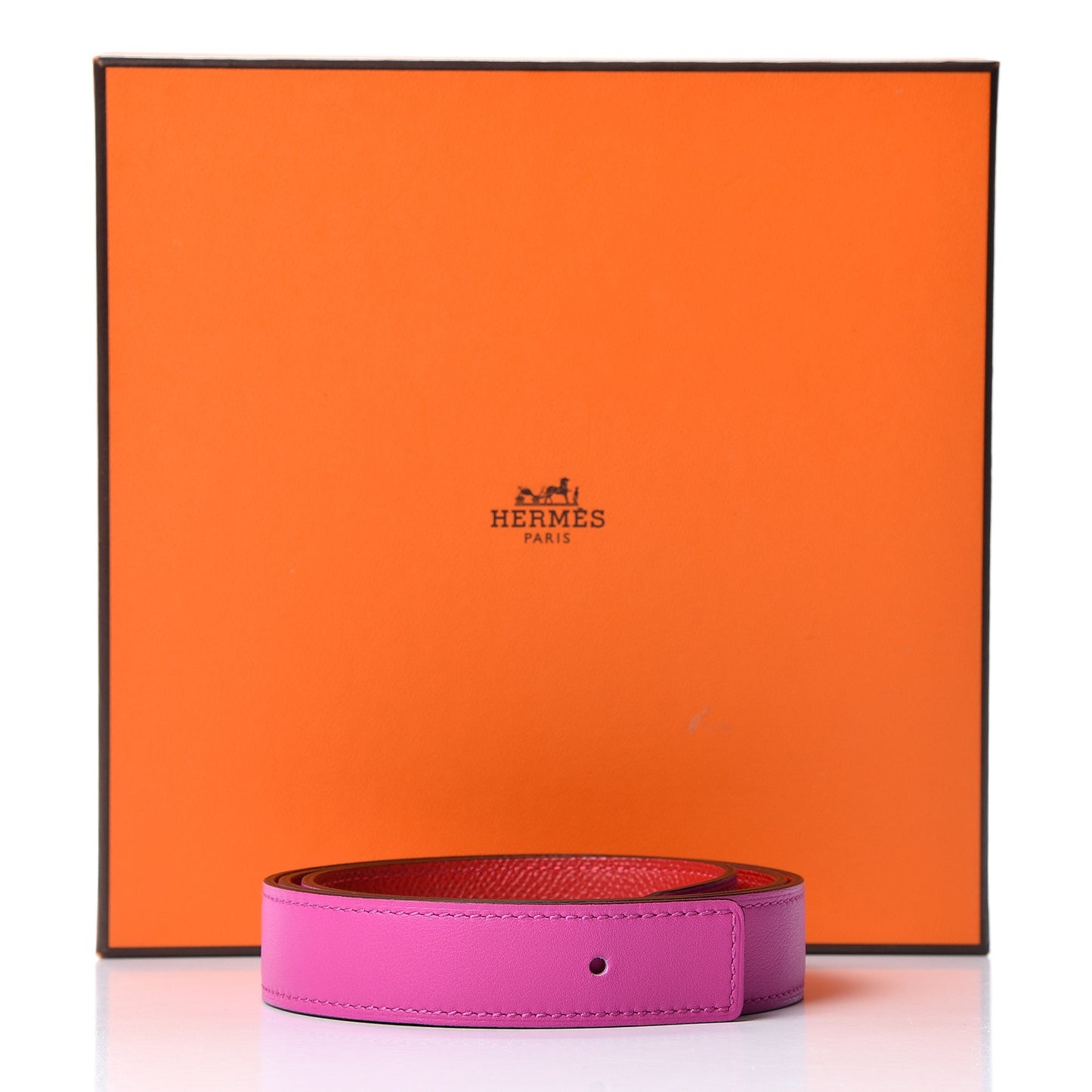 Epsom Swift 24mm Belt Strap 80 Magnolia Rouge Casaque