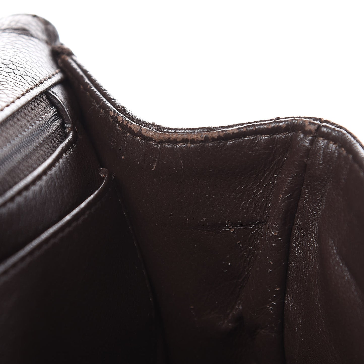 Caviar Quilted Jumbo Single Flap Dark Brown