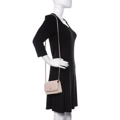 Chanel Iridescent Lambskin Quilted Mini Wallet On Chain WOC Ivory 2 of 11