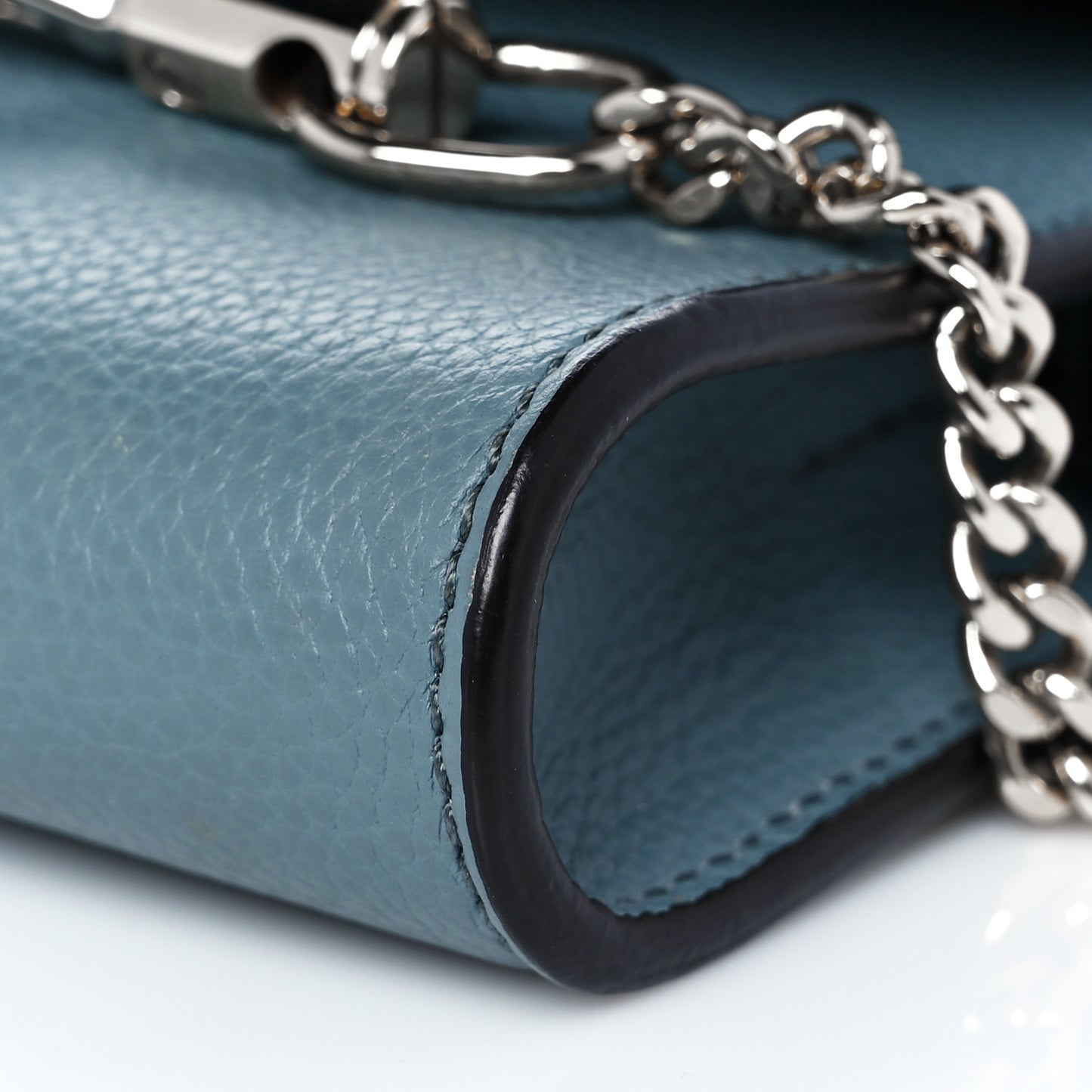 Suede Calfskin Mini Faye Shoulder Bag Cloudy Blue