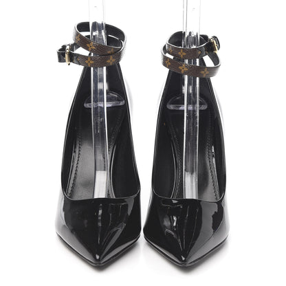 Louis Vuitton Patent Monogram Call Back Pumps 38 Black 2 of 9