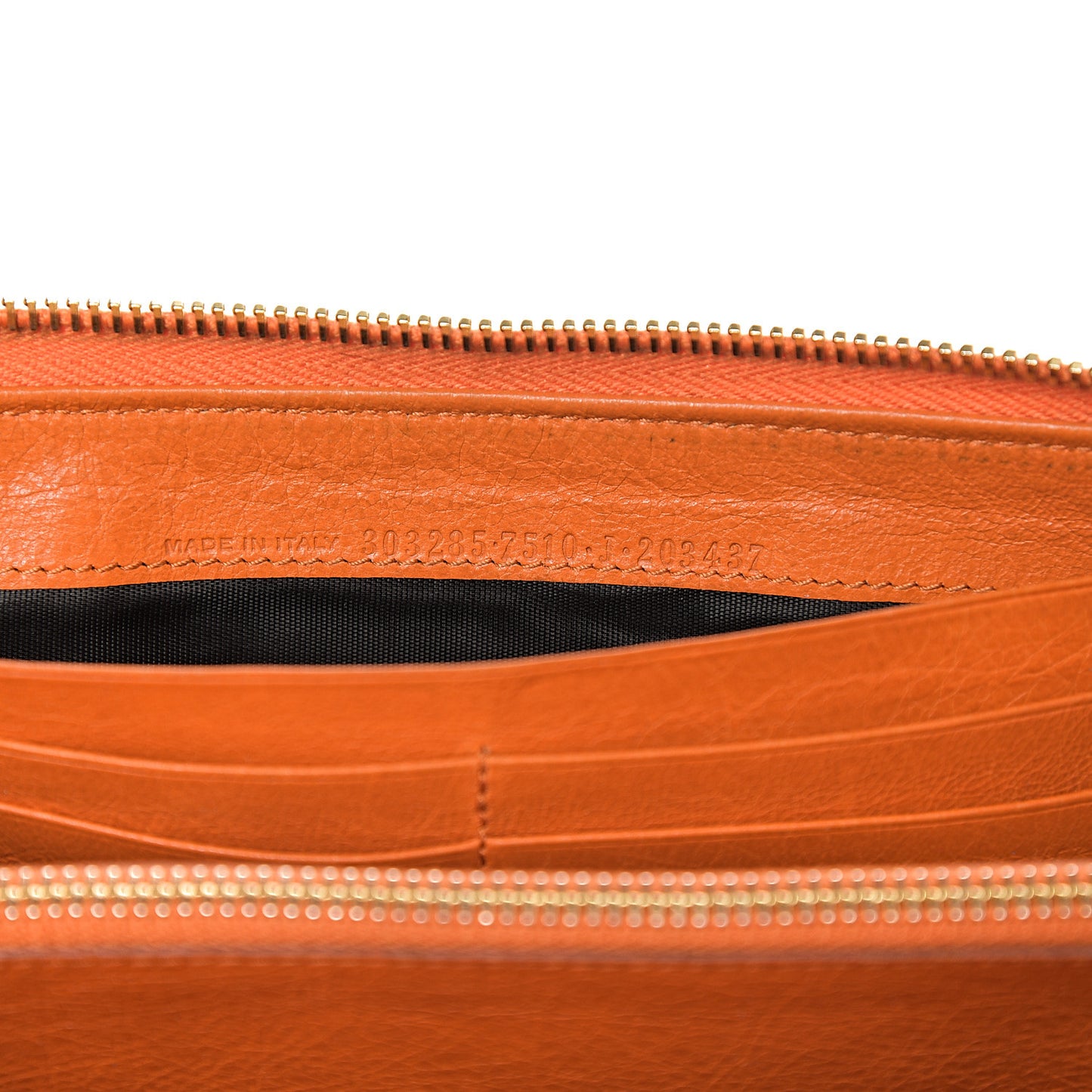 Agneau Classic Hardware Continental Zip Around Wallet Tangerine