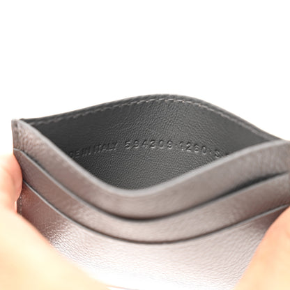 Balenciaga Grained Calfskin Logo Cash Card Holder Graphite Black 7 of 7