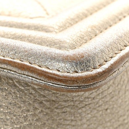 Chanel Metallic Calfskin Quilted Camellia Small Boy Flap Gold 12 of 18