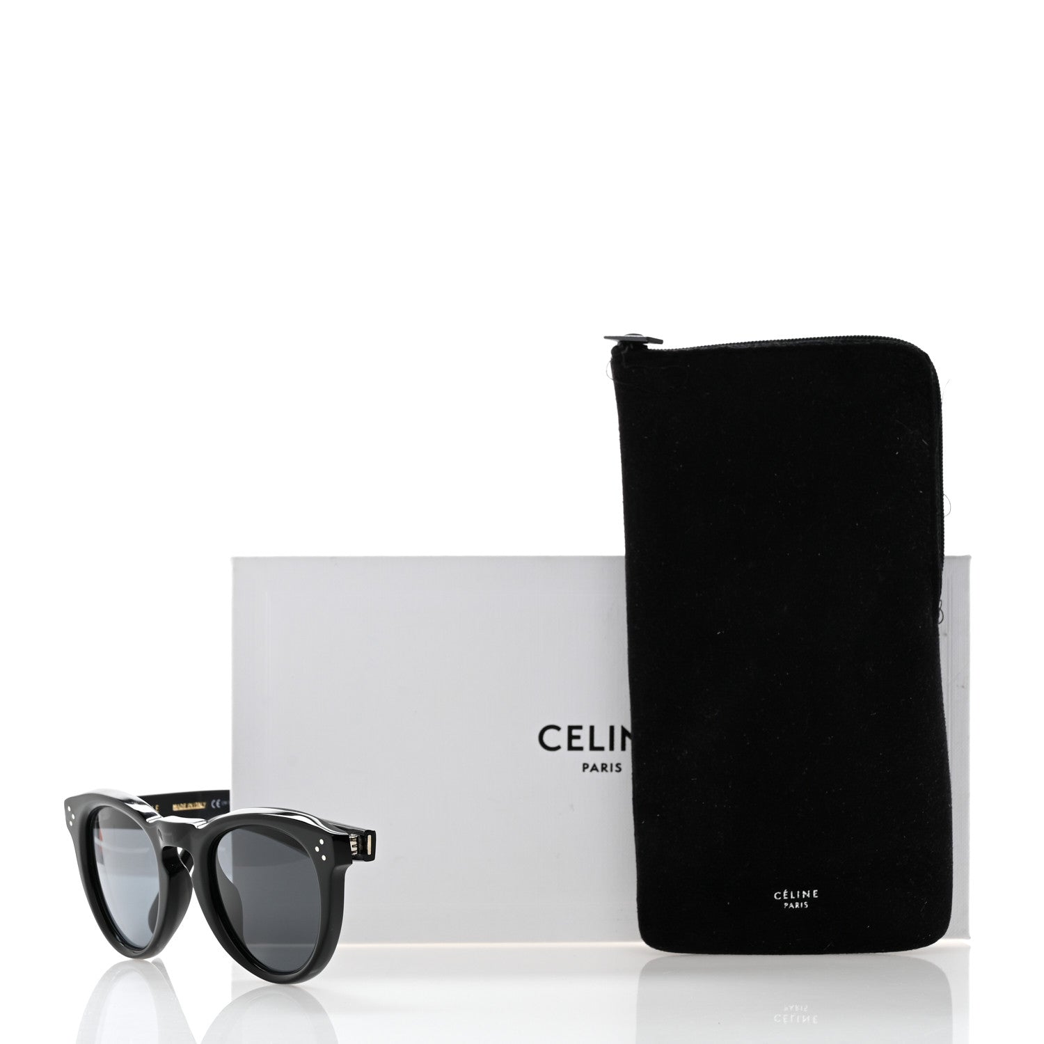 Celine Acetate Bevel Cat Sunglasses CL 41384/F/S Black 7 of 7