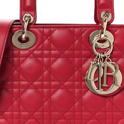 Christian Dior Lambskin Cannage Small My ABCDior Lady Dior Red 8 of 12