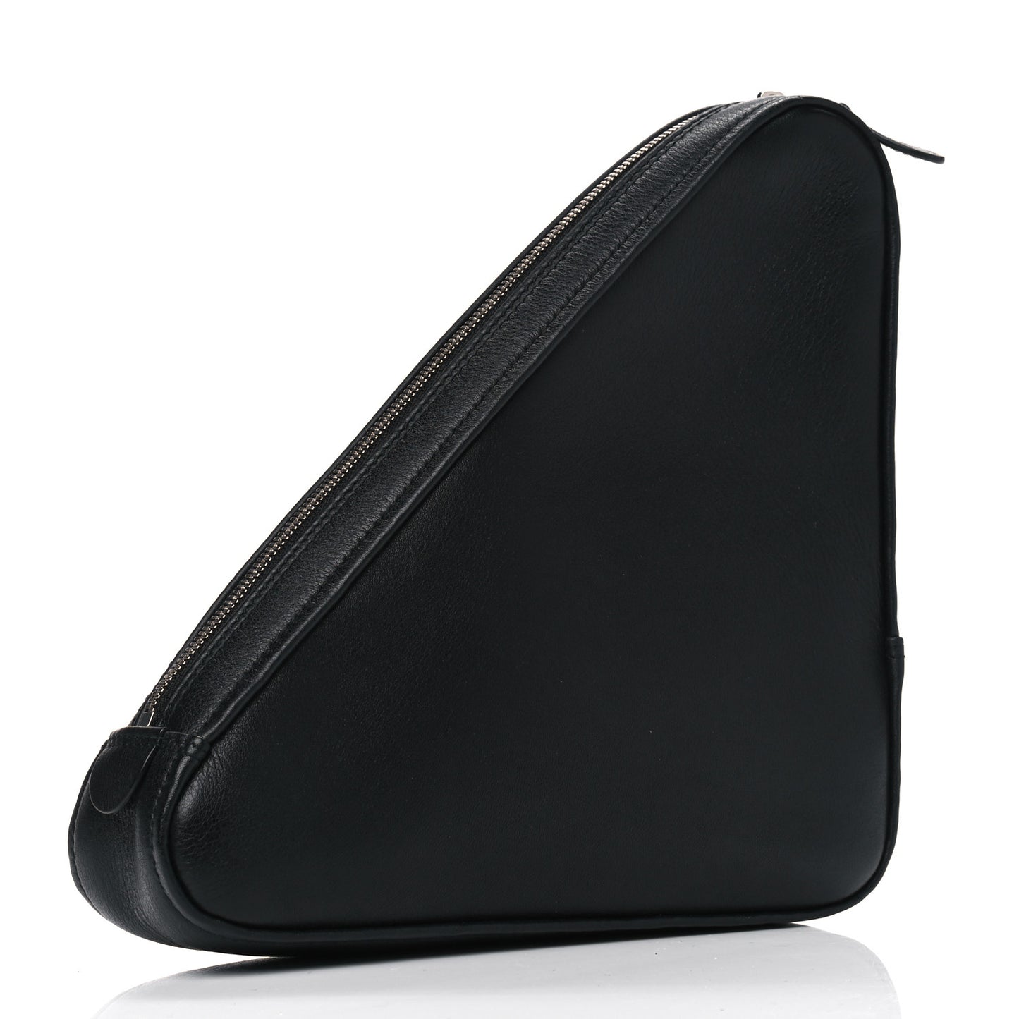 Calfskin M Triangle Pouch Black
