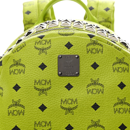 MCM Visetos Crown Stud Medium Stark Backpack Green 10 of 12