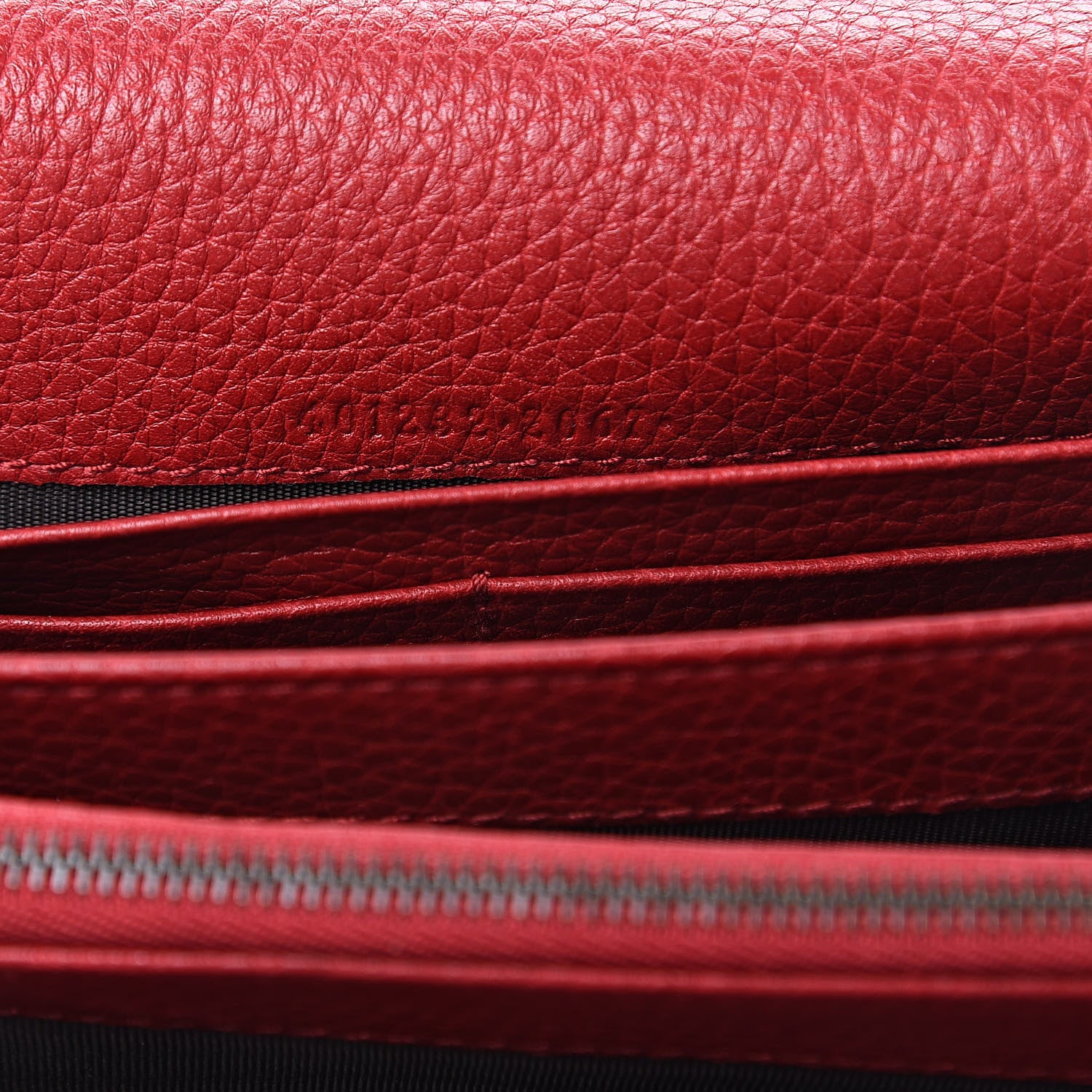 Gucci Calfskin GG Marmont Chain Wallet Vulcanic Red 7 of 9