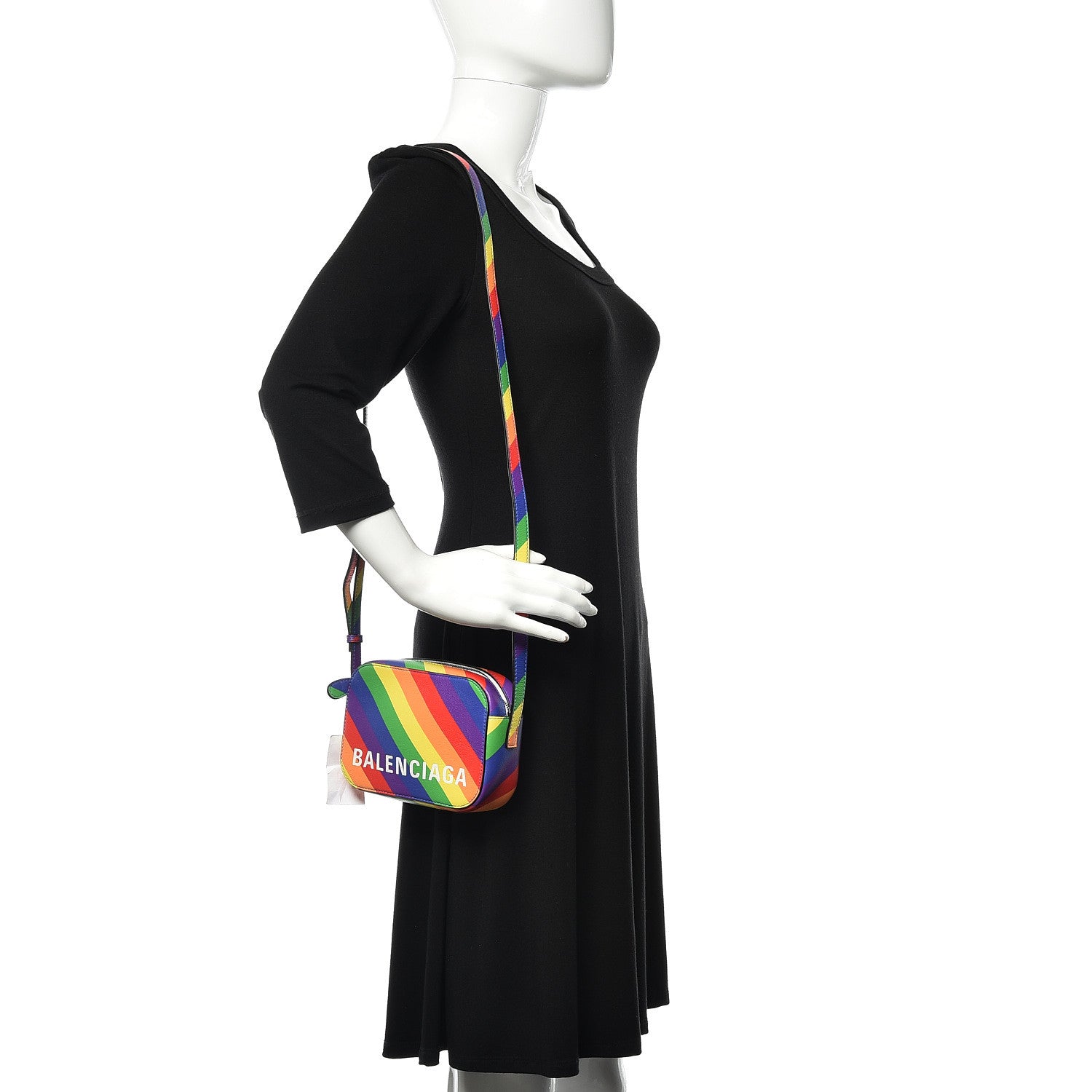 Balenciaga Smooth Calfskin Rainbow Logo XS Ville Camera Bag Multicolor 2 of 12