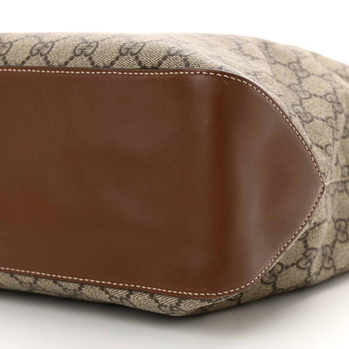 GG Supreme Monogram Large Linea A Hobo Light Brown