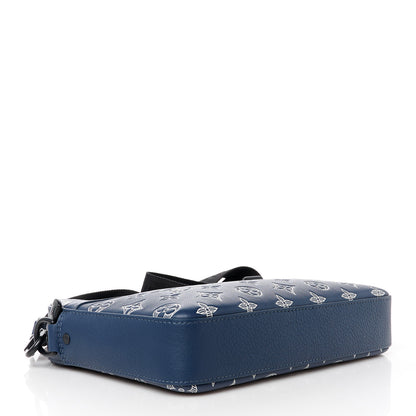 Louis Vuitton Calfskin Monogram Shadow Trio Messenger Navy White 4 of 12