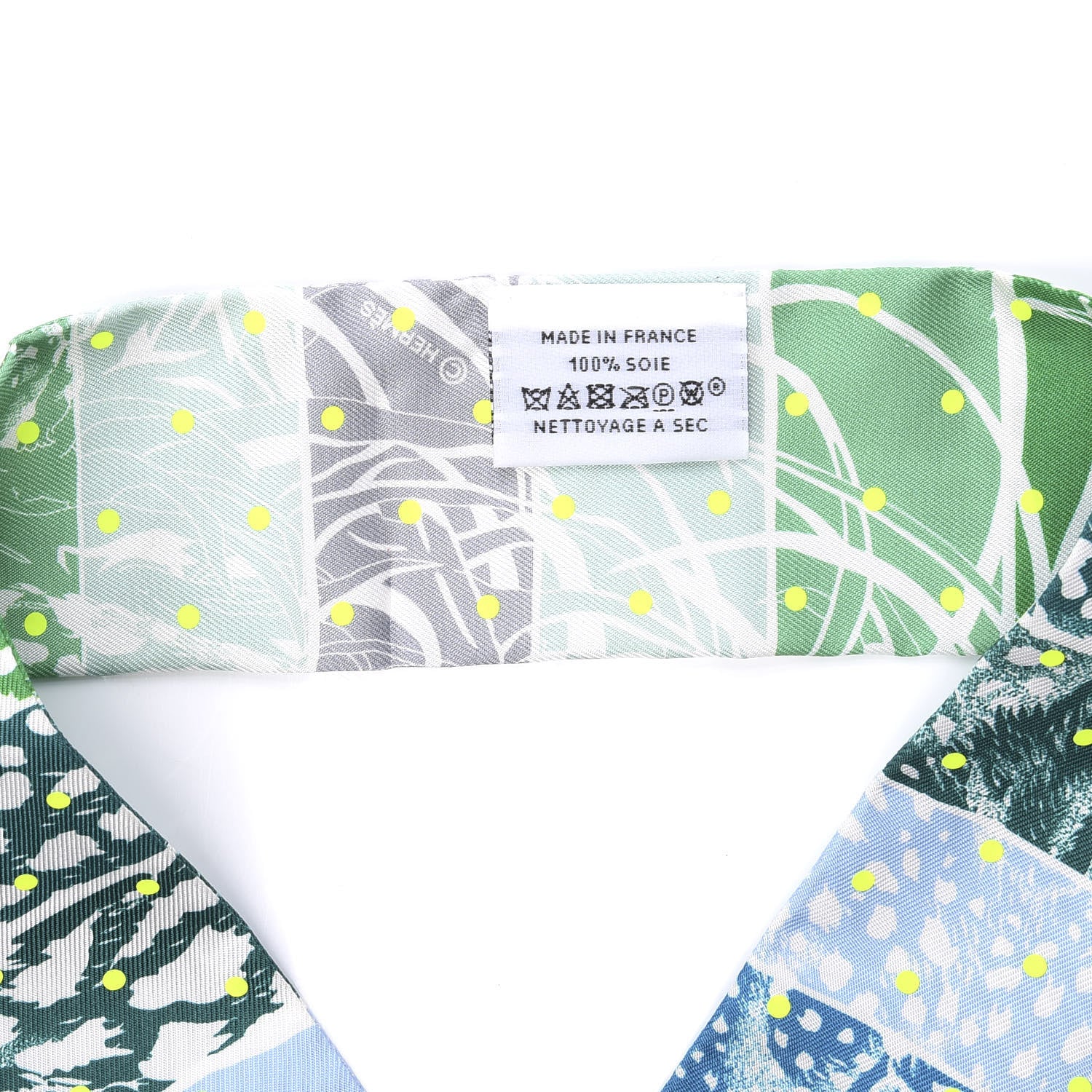 Hermes Silk Jungle Love Rainbow Twilly Vert Rose Jaune Fluo 4 of 4