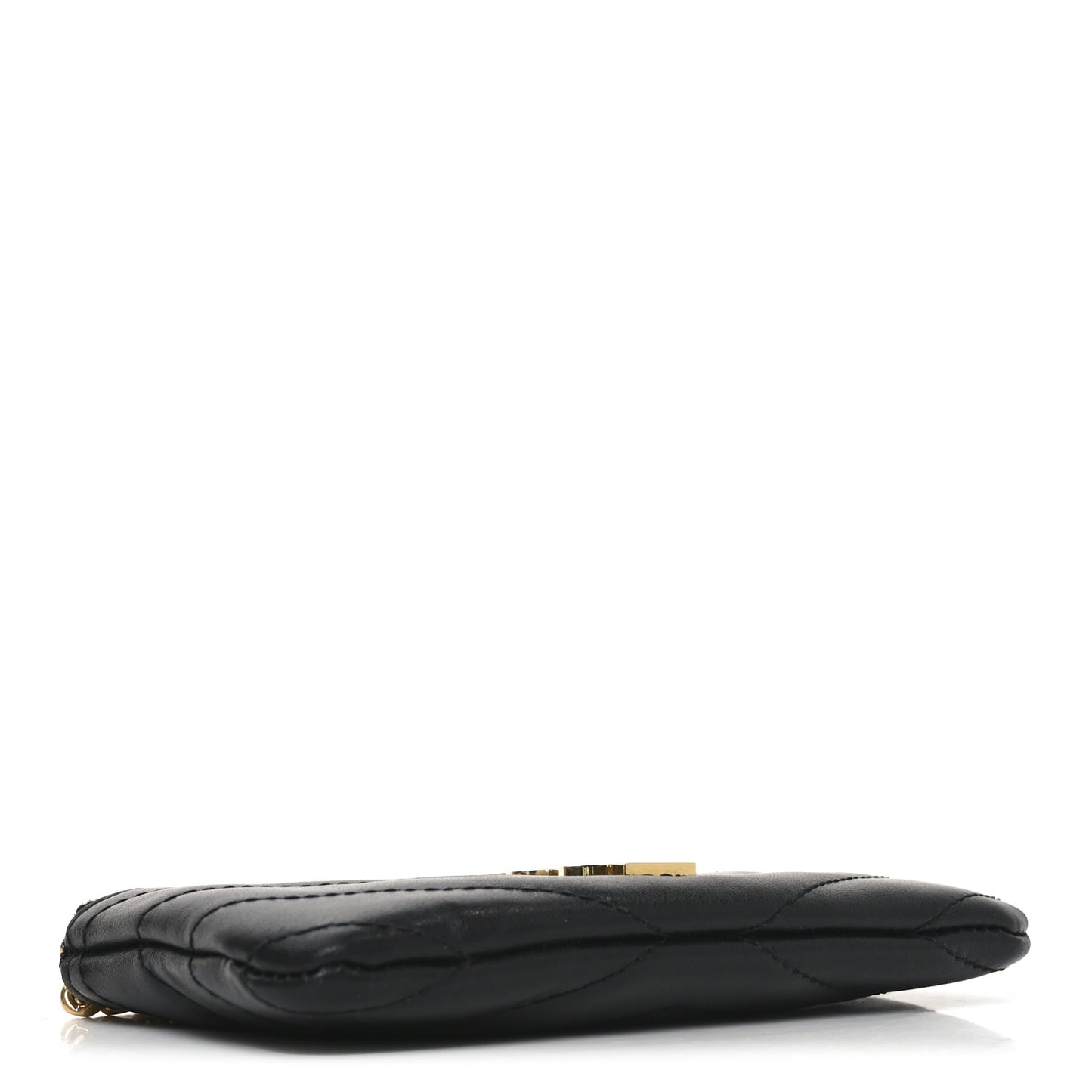 Calfskin Matelasse Monogram Key Pouch Black