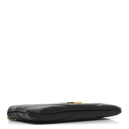 Saint Laurent Calfskin Matelasse Monogram Key Pouch Black 4 of 7