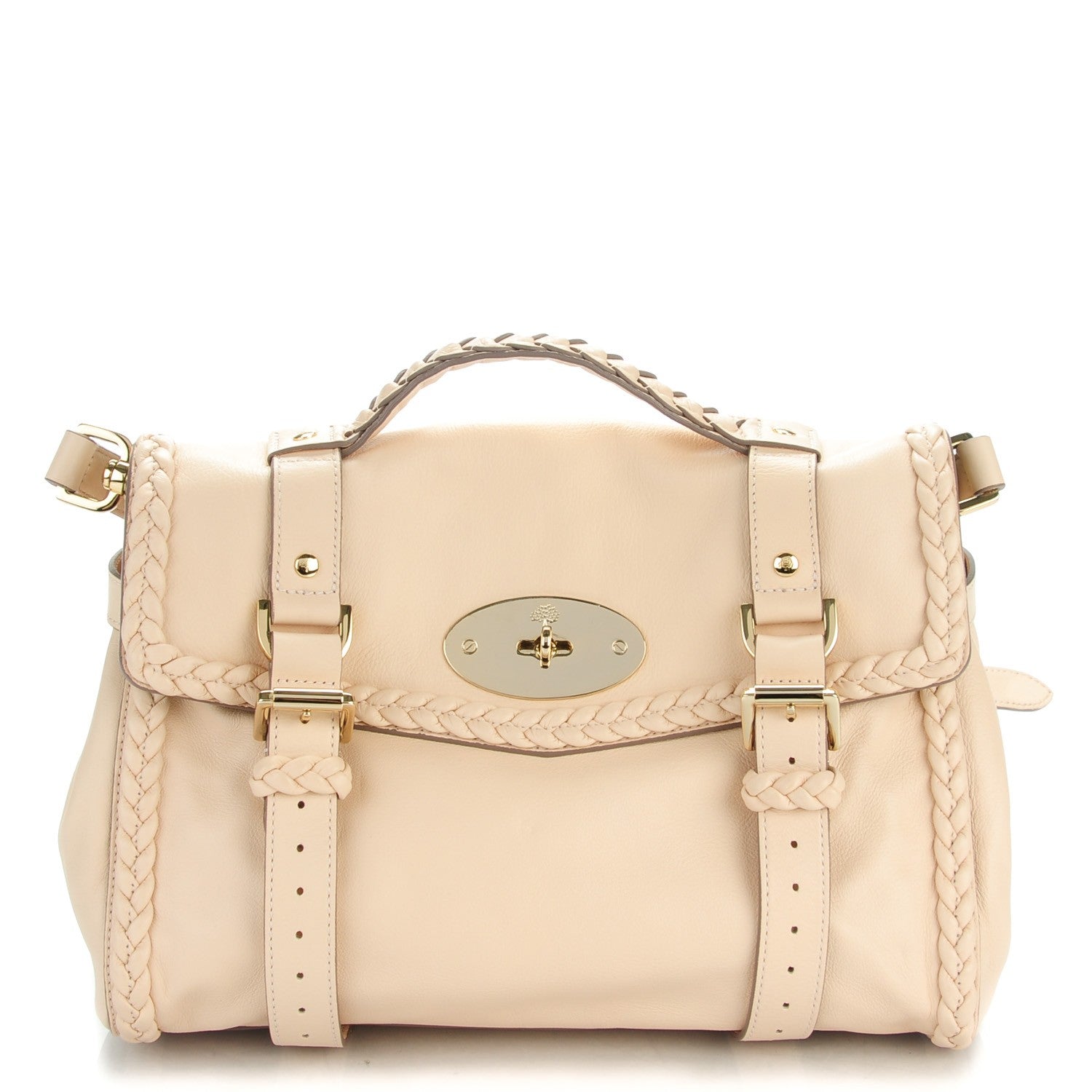 Mulberry Small Grain Calf Nappa Woven Trim Medium Alexa Creamy Pink 1 of 8