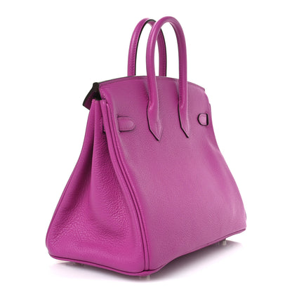 Hermes Taurillon Novillo Verso Birkin 25 Magnolia Rouge Casaque 3 of 11