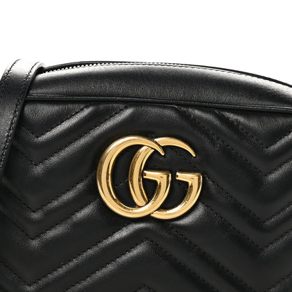 Gucci Calfskin Matelasse Small GG Marmont Chain Shoulder Bag Black 8 of 10