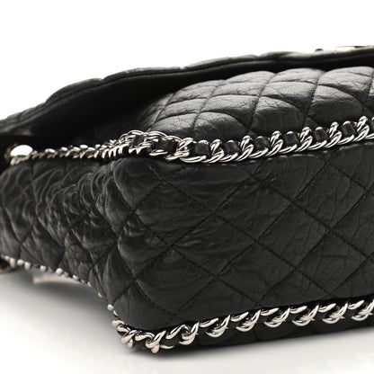 Chanel Washed Lambskin Quilted Maxi Chain Around Flap Black 9 of 10