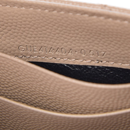 Saint Laurent Grain De Poudre Matelasse Chevron Small Monogram Envelope Wallet Dark Beige 7 of 8
