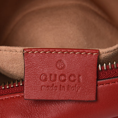 Gucci Calfskin Matelasse Mini GG Marmont Wrist Wallet Hibiscus Red 7 of 8