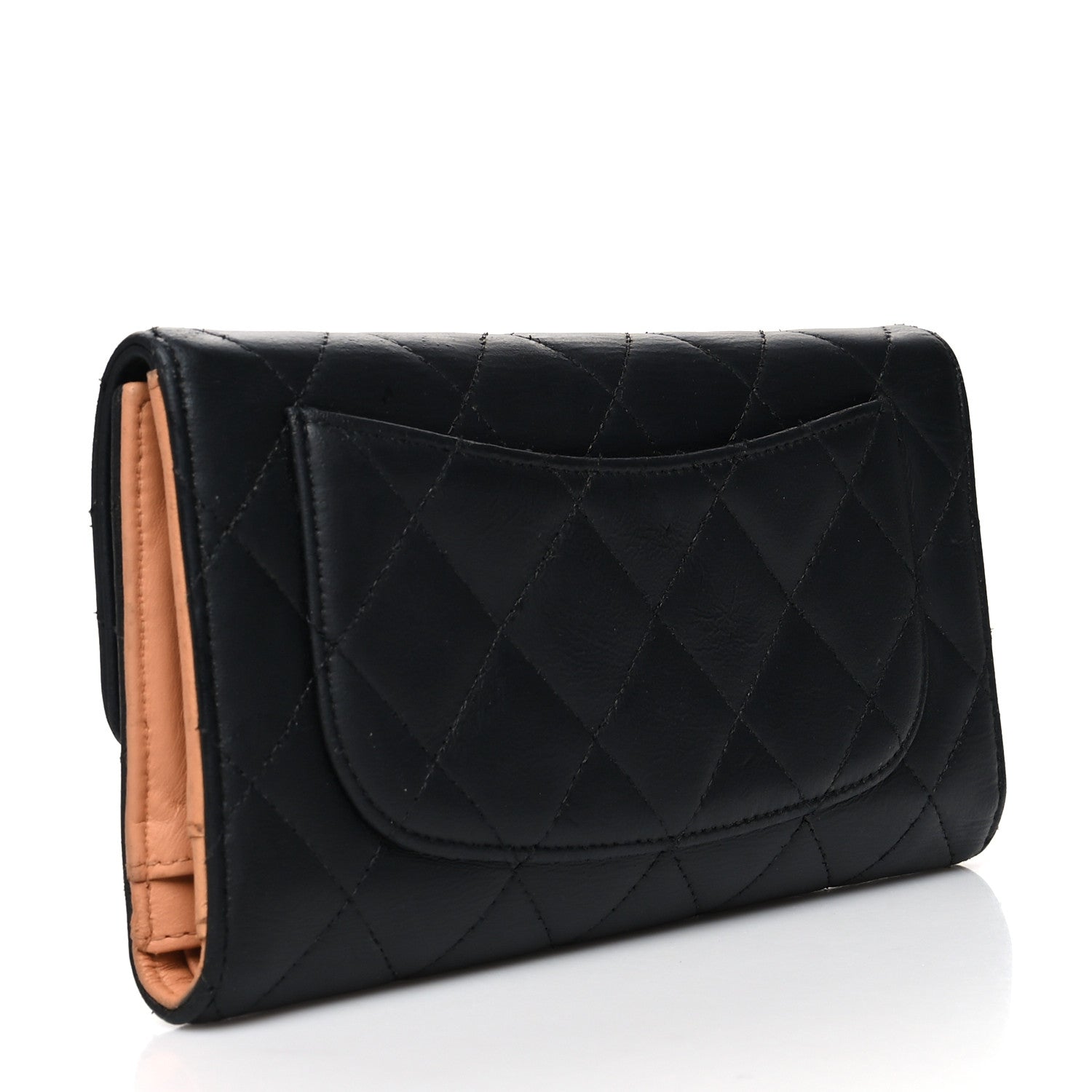 Chanel Lambskin Quilted Large Flap Wallet Black 3 of 15
